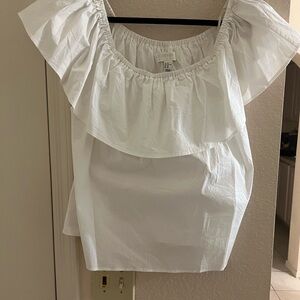White Ruffled Women's Top